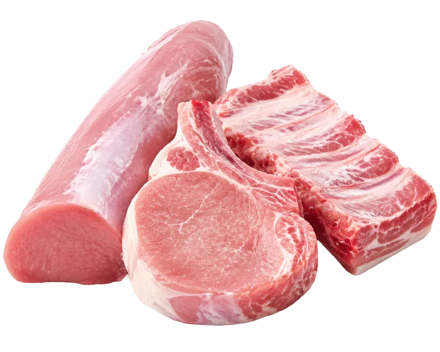 Cortes de cerdo: pierna, lomo y costilla